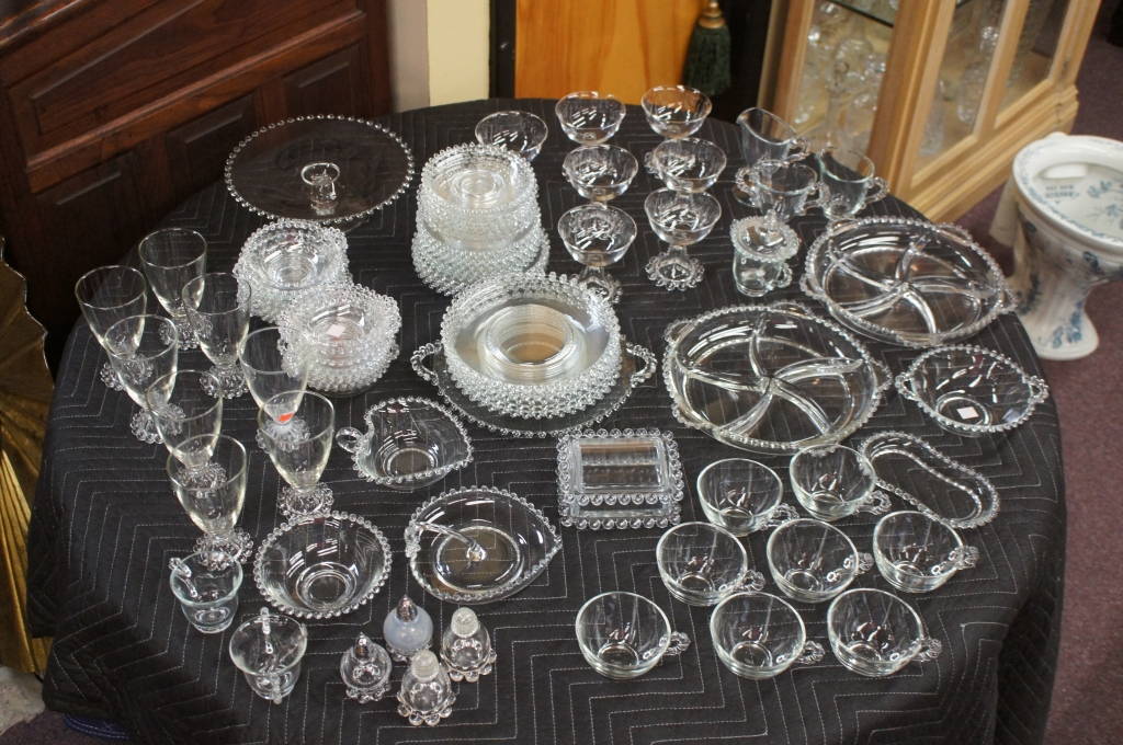 Huge Lot Candlewick Elegant Line China 400 Imperial Glass Serving Set Gift